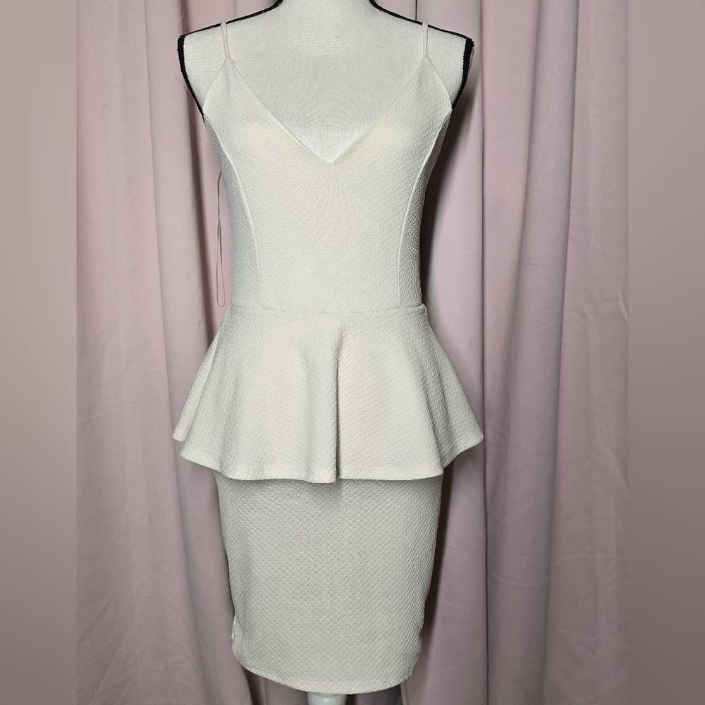 Elegant White Peplum Dress